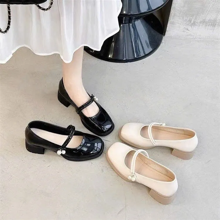 Ảnh Giày marry janes nữ đế cao 5cm FAROSA -TV69 Giày Lolita Quai hạt ngọc Ngọc chất da bóng cưc xinh 2