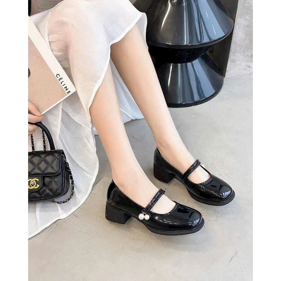 Ảnh Giày marry janes nữ đế cao 5cm FAROSA -TV69 Giày Lolita Quai hạt ngọc Ngọc chất da bóng cưc xinh 3