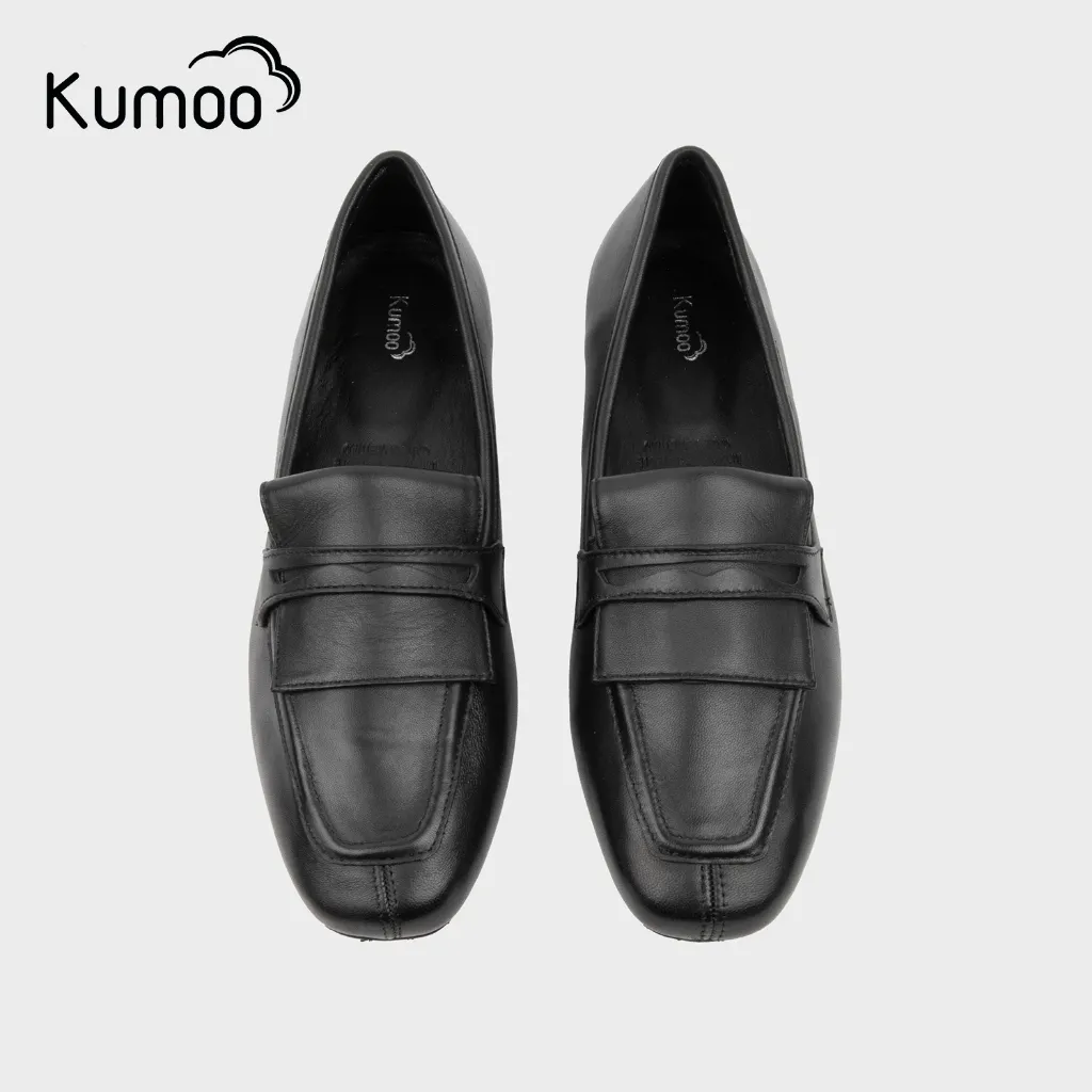 Ảnh Giày Moca Nữ Kumoo MC-KUMO-001-A Màu Đen Da Thật Nappa Cao Cấp Phong Cách Lịch Sự, Trẻ Trung 3