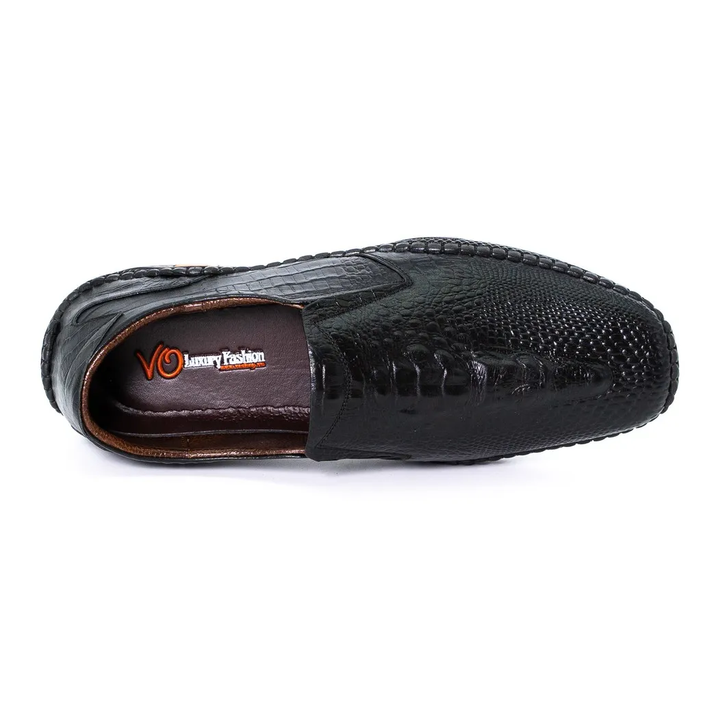Ảnh Giày mọi da bò dập đầu cá sấu 3D sang trọng VOShoes _VO4097 4
