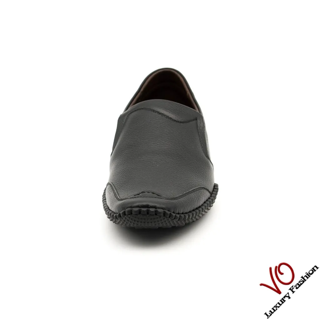Ảnh Giày mọi da bò thật màu đen và nâu đỏ KK459 4