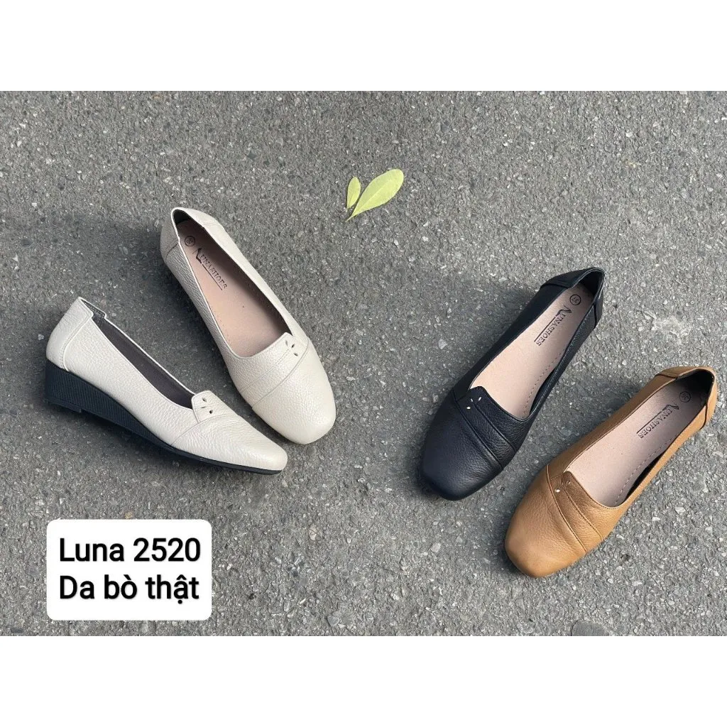 Ảnh Giày mũi vuông LUNASHOES 2520 đế xuồng 3p chất da bò mềm êm chân mũi vuỗng dễ đi 2