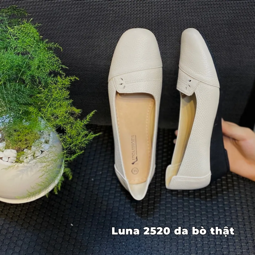 Ảnh Giày mũi vuông LUNASHOES 2520 đế xuồng 3p chất da bò mềm êm chân mũi vuỗng dễ đi 4