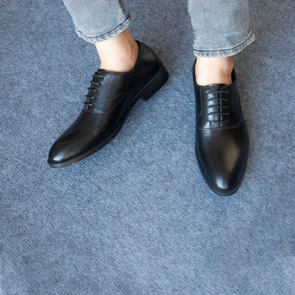 Ảnh Giày nam oxford công sở da bò nappa cao cấp màu đen G103- Bụi leather- hộp sang trọng -Bảo hành 12 tháng 2