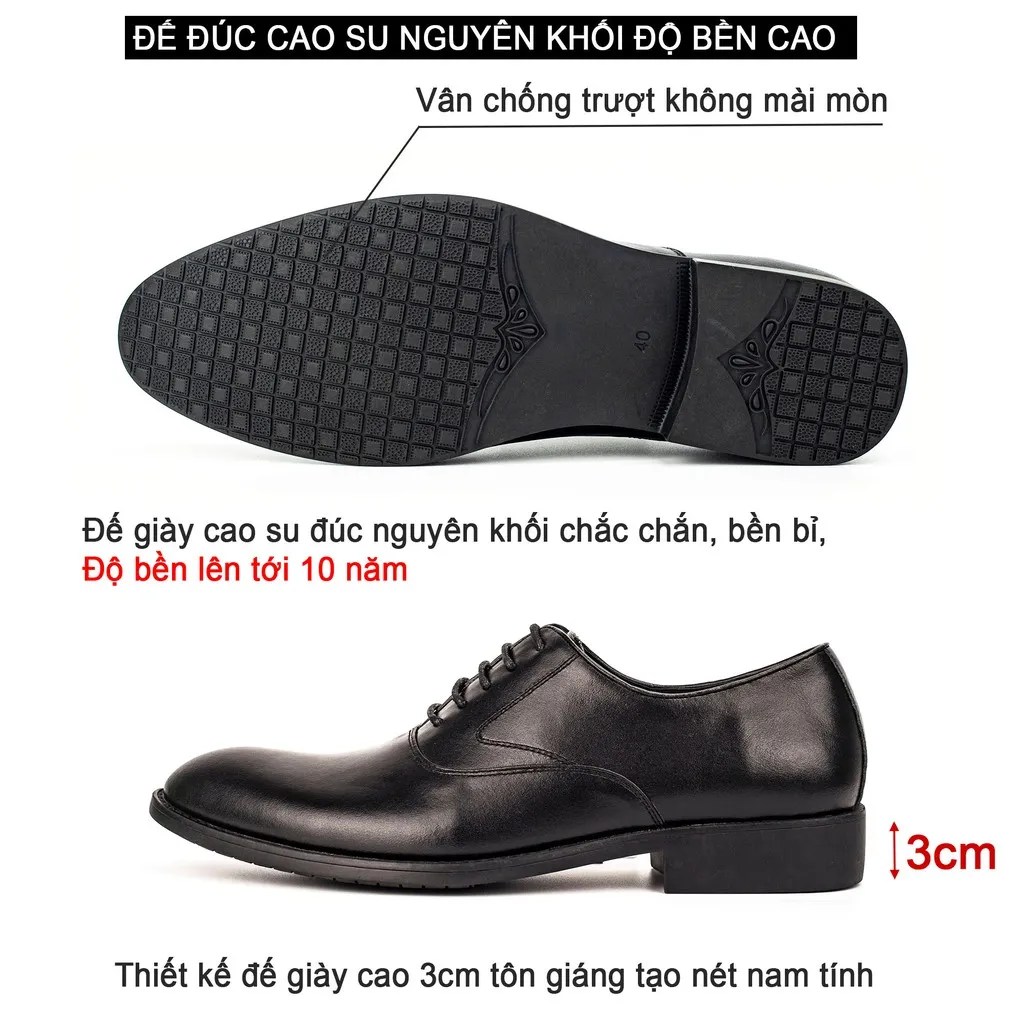 Ảnh Giày nam oxford công sở da bò nappa cao cấp màu đen G103- Bụi leather- hộp sang trọng -Bảo hành 12 tháng 4