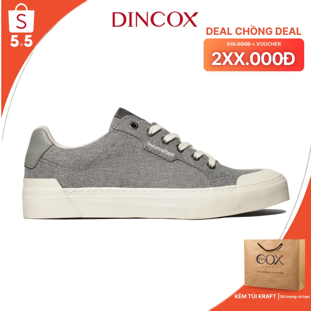 Đánh giá Giày Nam Sneaker Vải Canvas DC30 Light Grey Dincox - Êm Ái, Bền Bỉ, Giá Tốt