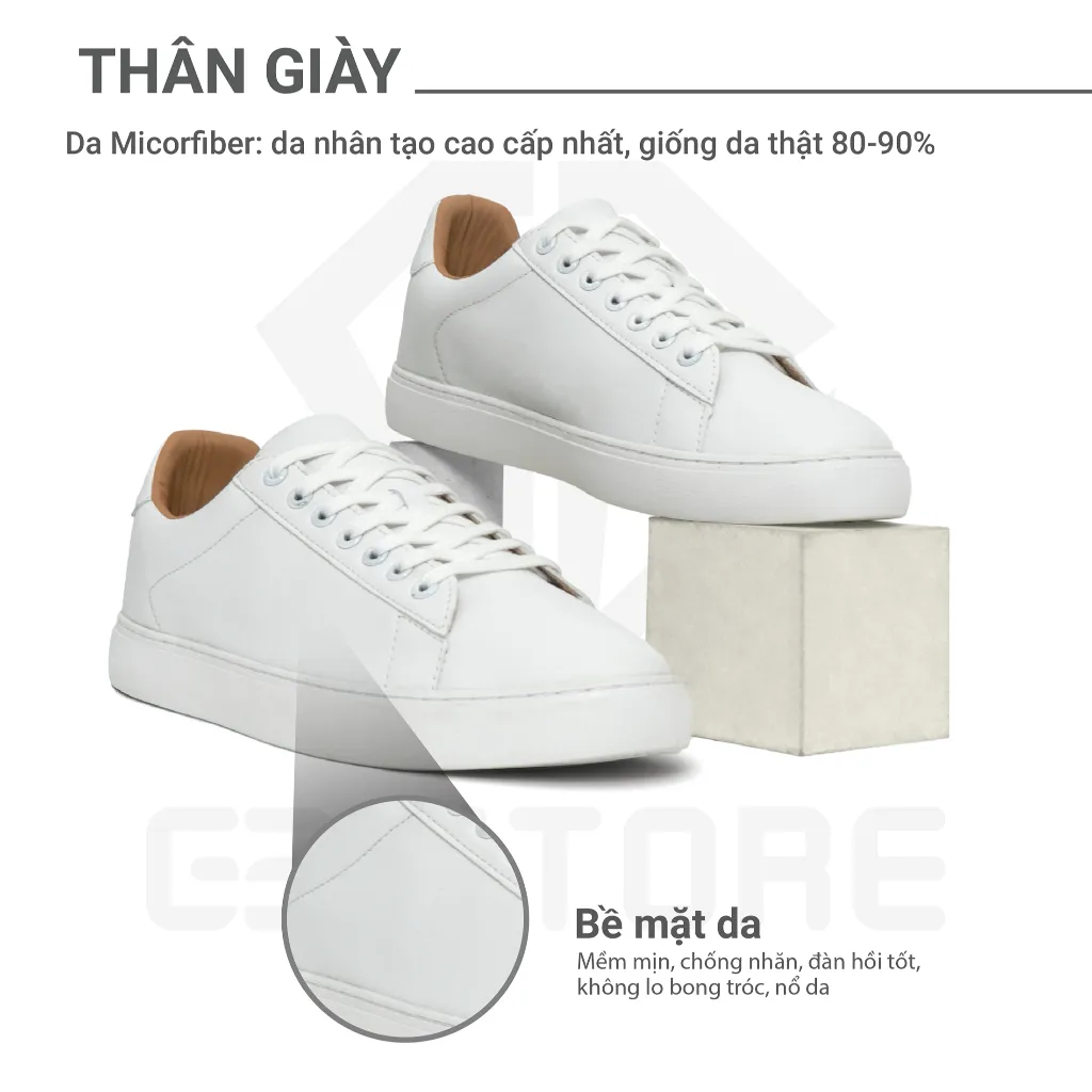 Ảnh Giày nam trắng G2 Hera giày sneaker giày thể thao thời trang cao cấp dùng làm tập gym chính hãng 4