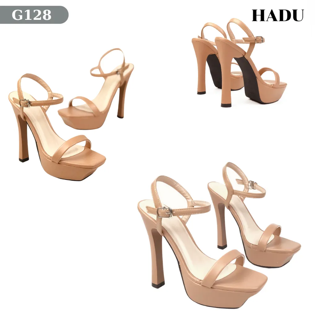 Ảnh Giày Nữ Cao Gót 12P Đế Vuông Quai Ngang HADU GG128 Đúp Trước 3P Da PU Cao Cấp BH 24 Tháng 2