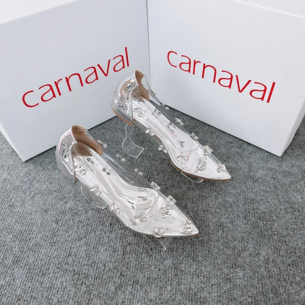 Ảnh Giày Nữ Carnaval Đính Đá Trong Suốt Mũi Nhọn Hậu Bít Siêu Lấp Lánh - Sang Trọng - VS52 3