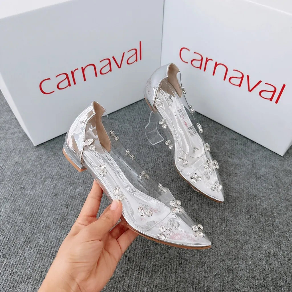 Ảnh Giày Nữ Carnaval Đính Đá Trong Suốt Mũi Nhọn Hậu Bít Siêu Lấp Lánh - Sang Trọng - VS52 4