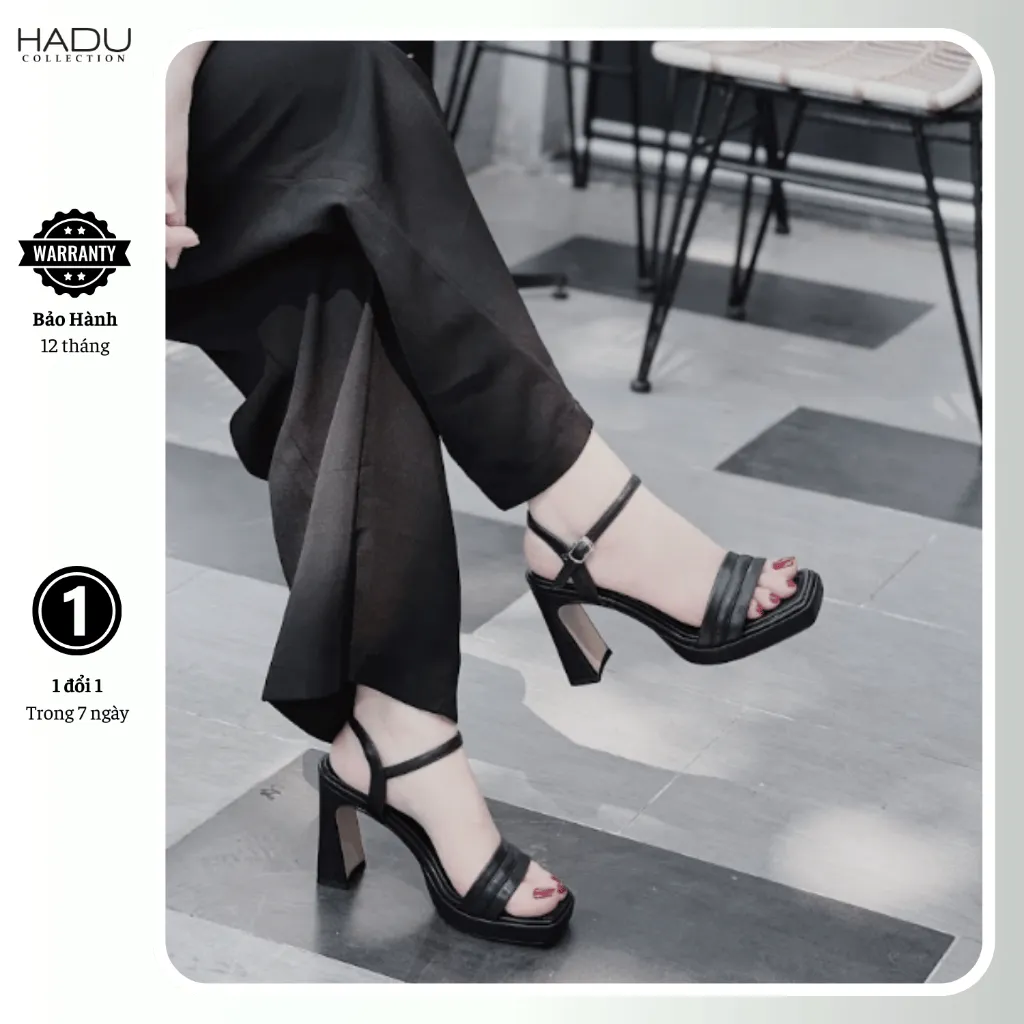 Ảnh Giày Nữ Đế Cao 9P Gót Vuông Quai Ngang ARES HADU MM956 Đế Đúp Sườn Kép Bảo Hành 12T 3