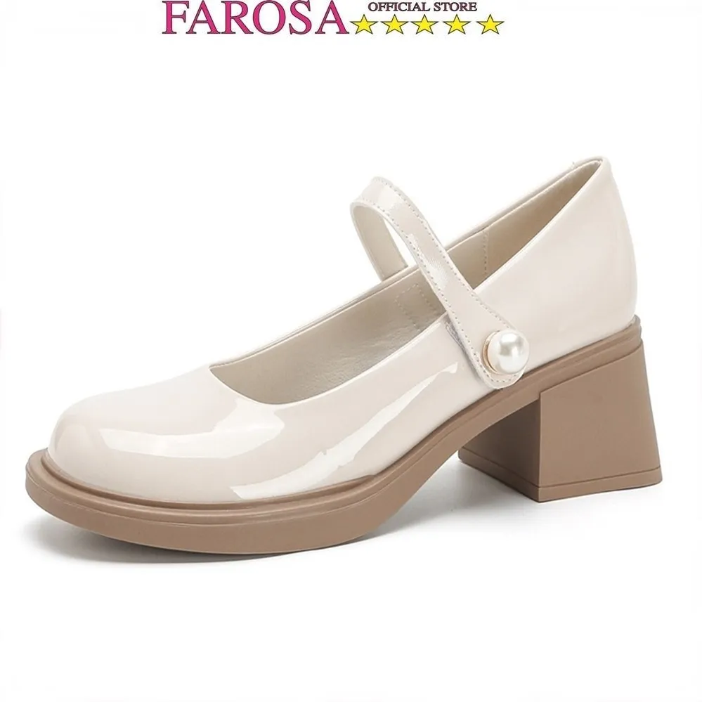 Ảnh Giày nữ Lolita quai ngang đính hạt FAROSA giày búp bê Lolita đế cao 5cm Phong Cách Hàn Quốc TV68 1