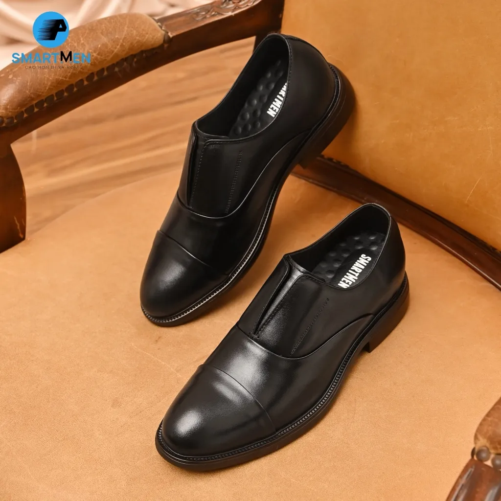 Ảnh Giày oxford không dây siêu nhẹ tăng chiều cao SmartMen SL-03 Đen 1