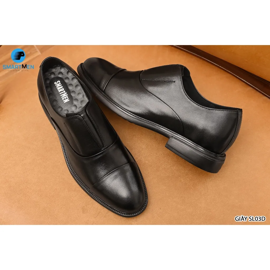 Ảnh Giày oxford không dây siêu nhẹ tăng chiều cao SmartMen SL-03 Đen 4