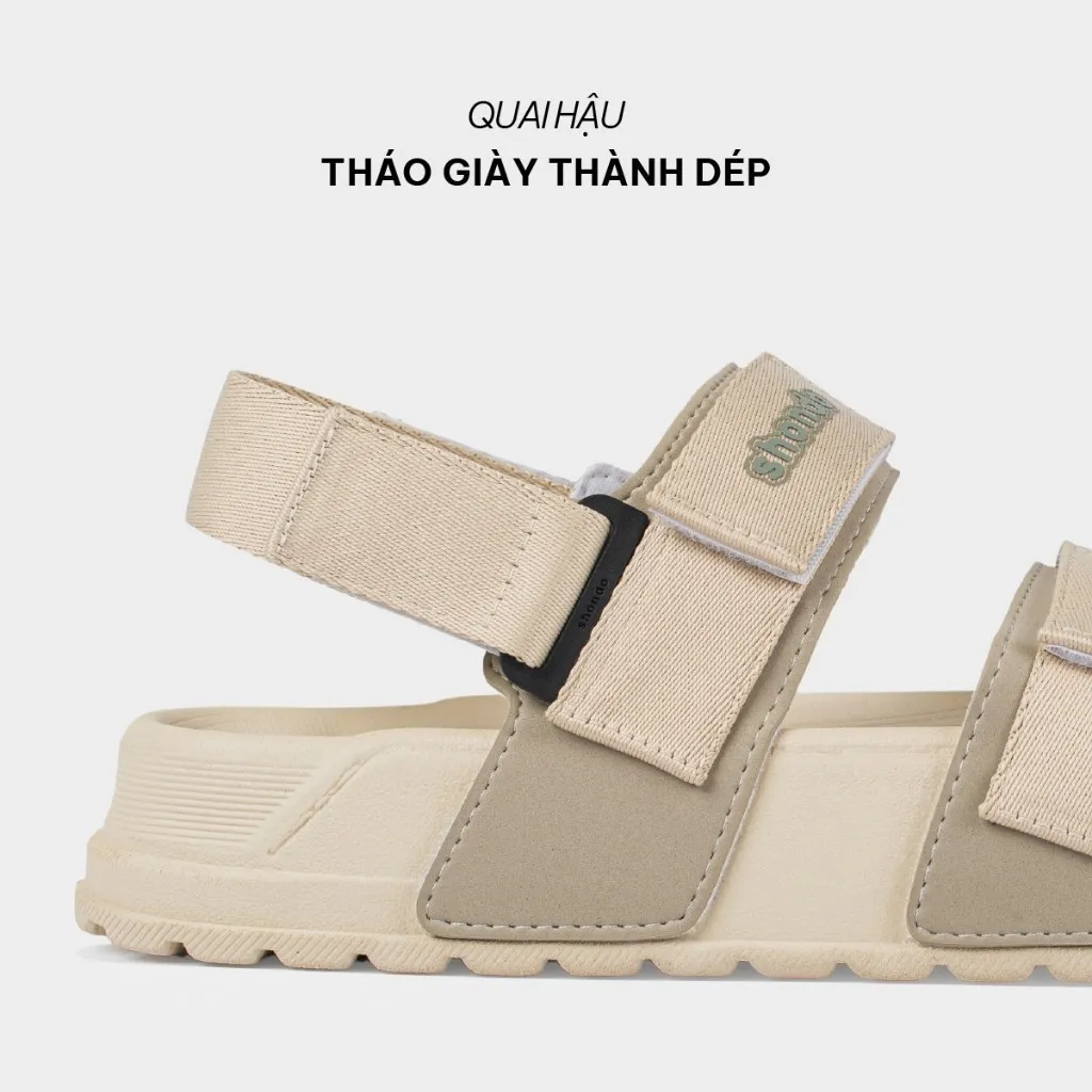 Ảnh Giày Platy Nam Nữ SHONDO Êm, Thời Trang Thích Hợp Đi Học, Đi Chơi Be Phối Rêu PLA2545 4