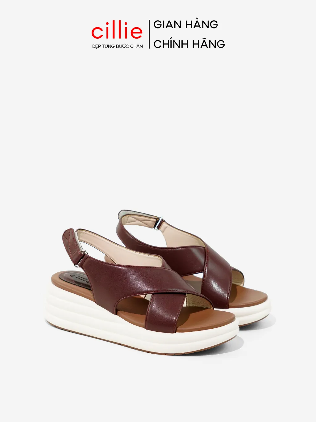 Ảnh Giày Sandal Bánh Mì Nữ Cillie Đế Cao Mềm 5cm Không Đau Chân Quai Chéo SD30 1