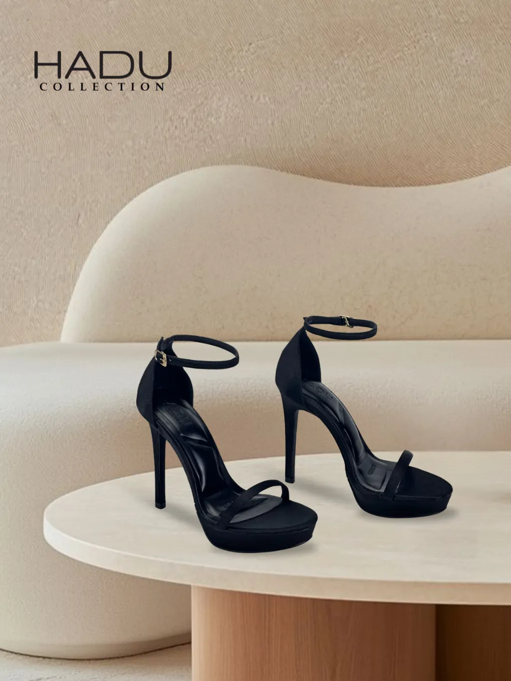 Ảnh Giày Sandal Cao Gót 12P Quai Ngang Đúp Trước 3P HADU M974 Form Dáng Chắc Chắn Êm Ái BH 12T 2