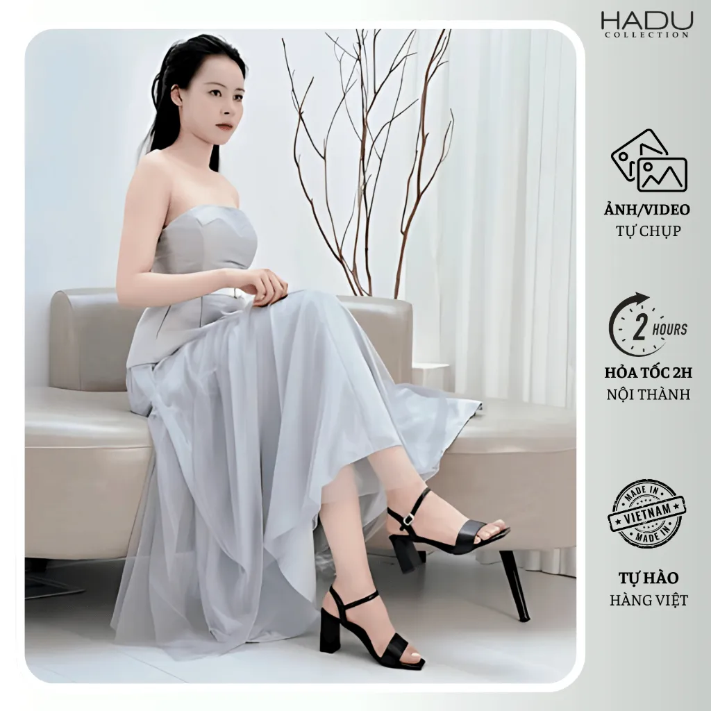 Ảnh - Giày Sandal Cao Gót 5P HS502 Tặng Dép Bệt Nữ K115D Hàng Cao Cấp Bảo Hành 12T 2