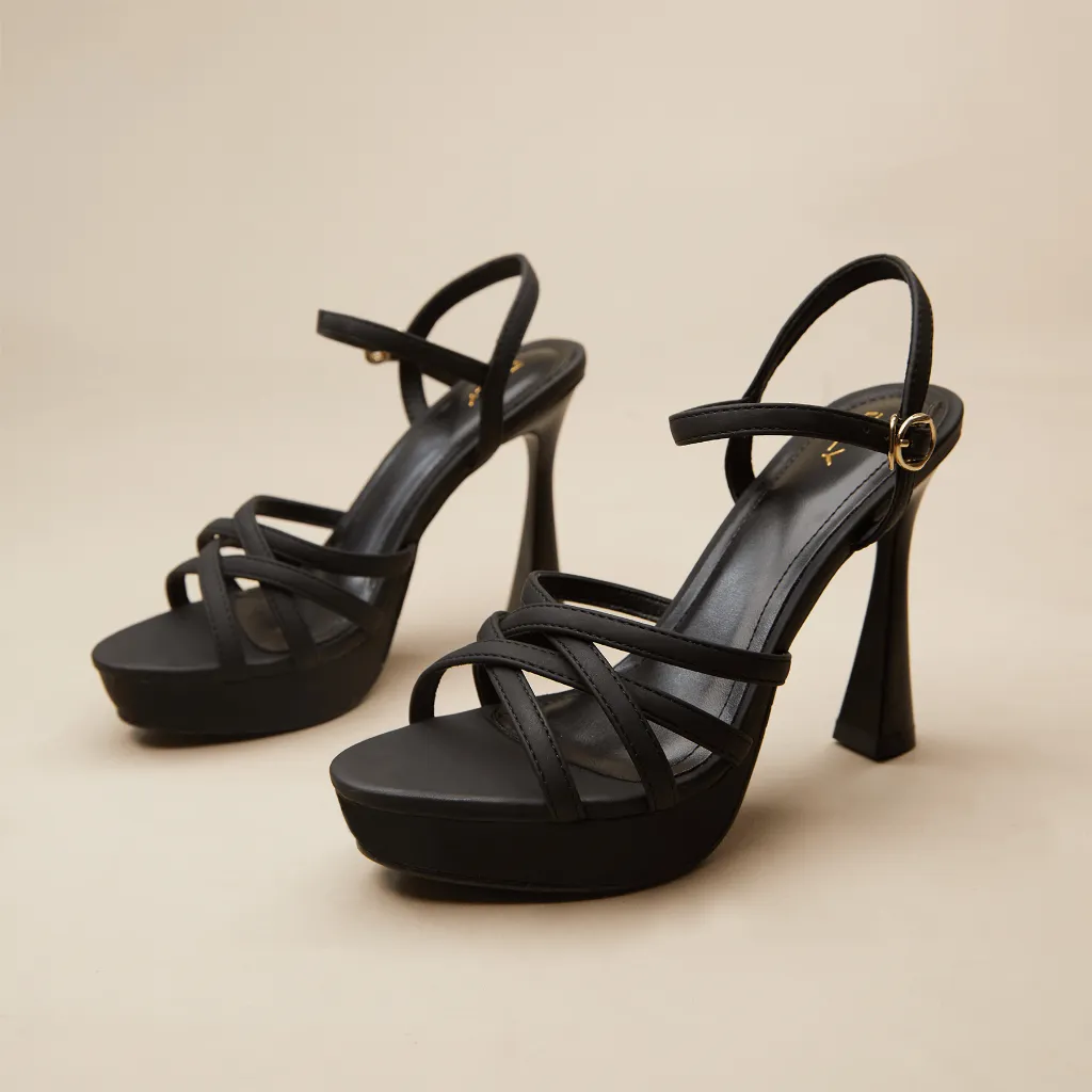 Ảnh Giày sandal cao gót đế đúp DILY quai dây mảnh tôn chân, sandal nữ mũi tròn tôn dáng cao 11cm AA0441 4
