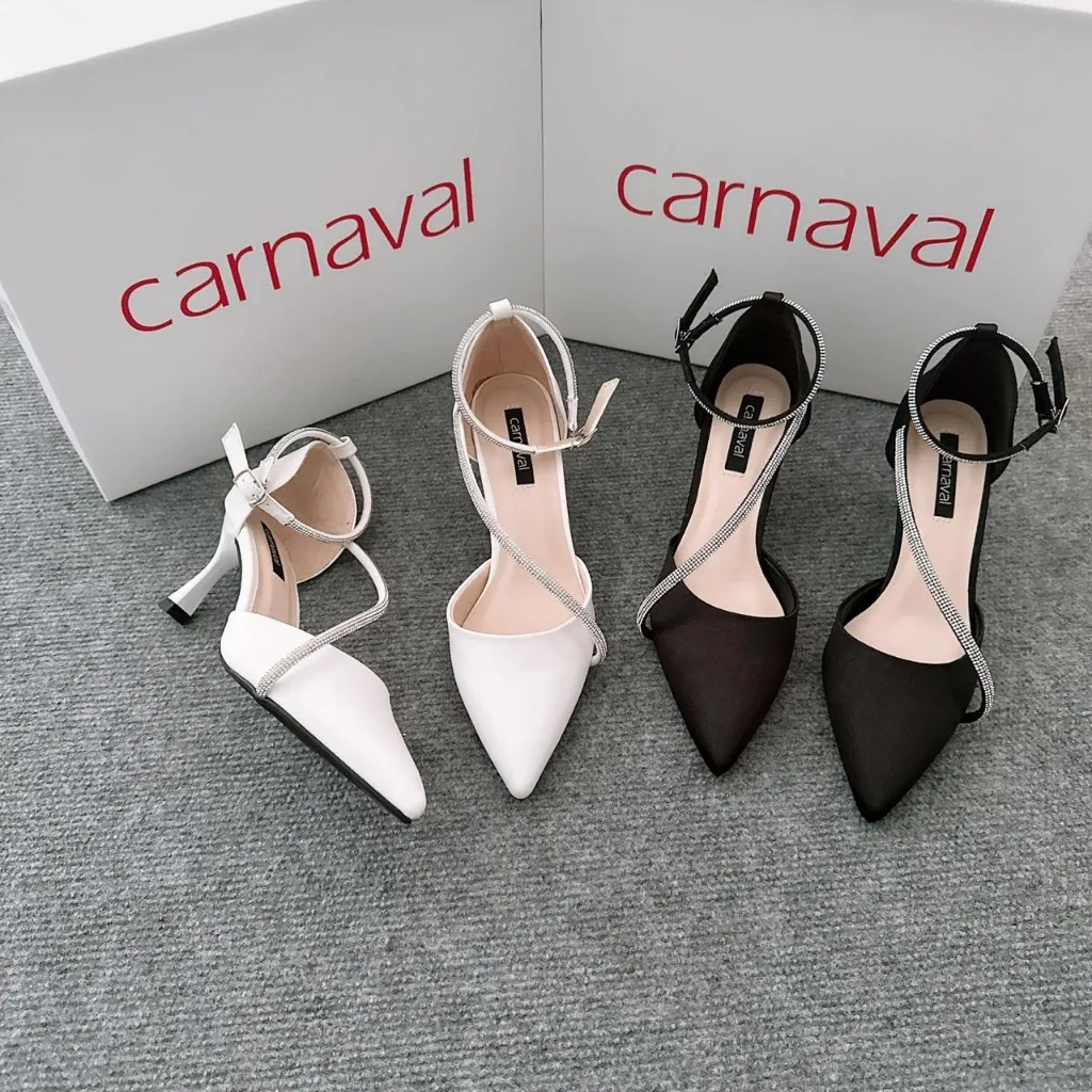 Ảnh Giày sandal cao gót mũi nhọn Carnaval cao 7 phân đính xoàn đá siêu sang - VS18 2