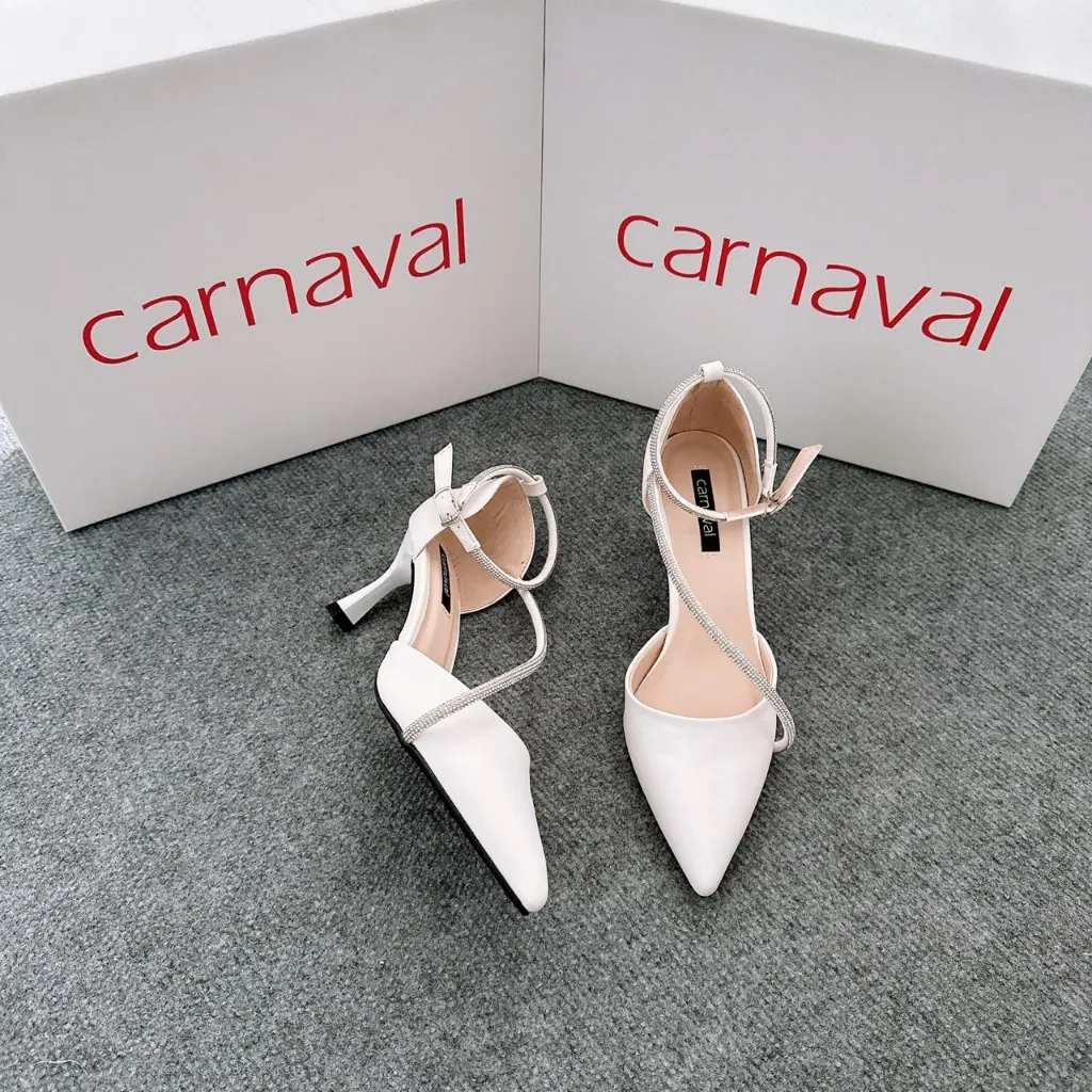 Ảnh Giày sandal cao gót mũi nhọn Carnaval cao 7 phân đính xoàn đá siêu sang - VS18 3