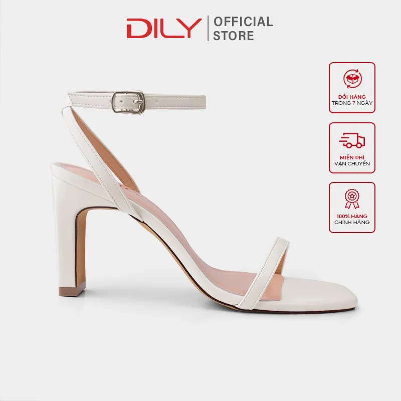 Ảnh Giày sandal cao gót nữ DILY quai mảnh gót vuông mũi vuông 7cm_AA0279 2