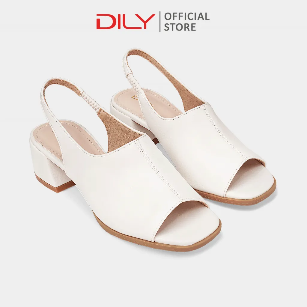 Ảnh Giày sandal cao gót nữ DILY gót vuông quai ngang bản to ôm chân, xăng đan cao gót mũi vuông trendy cao 5cm AA0455 1