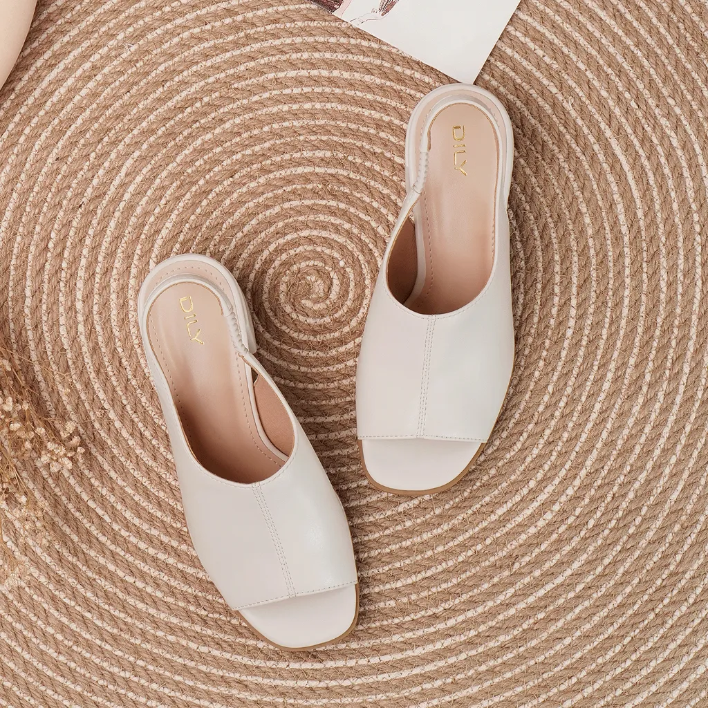 Ảnh Giày sandal cao gót nữ DILY gót vuông quai ngang bản to ôm chân, xăng đan cao gót mũi vuông trendy cao 5cm AA0455 3