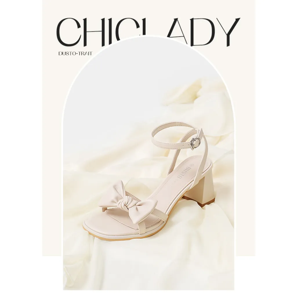 Ảnh Giày Sandal Cao Gót Nữ Thời Trang Thanh lịch Cho Nàng, Da Mềm Gót Vuông Cao 5cm 3