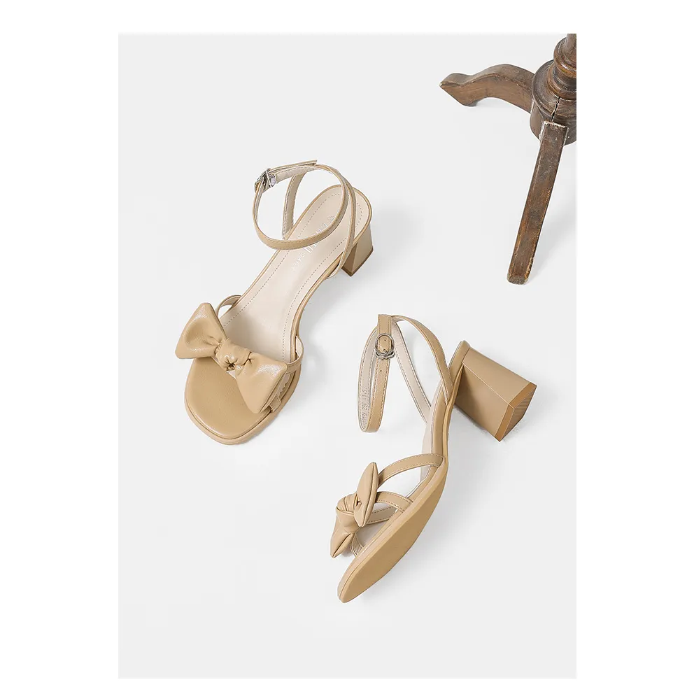 Ảnh Giày Sandal Cao Gót Nữ Thời Trang Thanh lịch Cho Nàng, Da Mềm Gót Vuông Cao 5cm 4