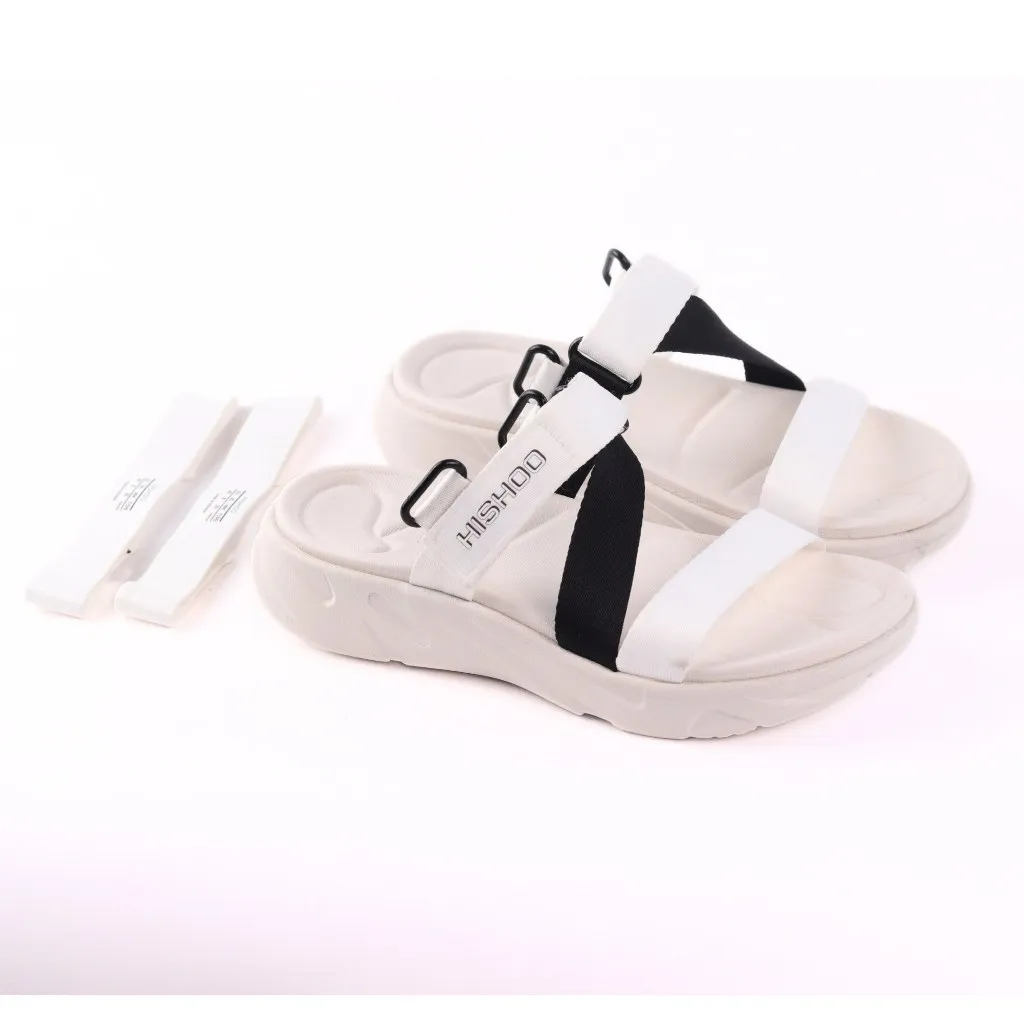 Ảnh Giày Sandal Dù Sport Nhẹ Êm Đi Học Đi Làm Đi Chơi Đế Cao 4 Cm Xé dán quai chéo quai dù nam, nữ HISHOO F001 4