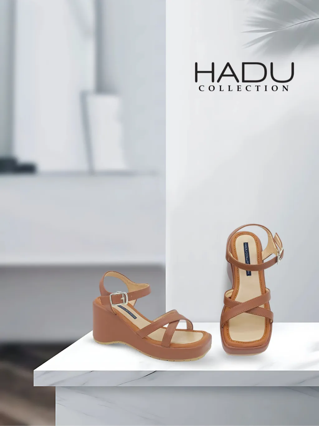 Ảnh Giày Sandal Đế Xuồng 7P Quai Chéo XIARA HADU MX14 Da PU Cao Cấp Đế Cao Su Chống Trơn BH 12 Tháng 4