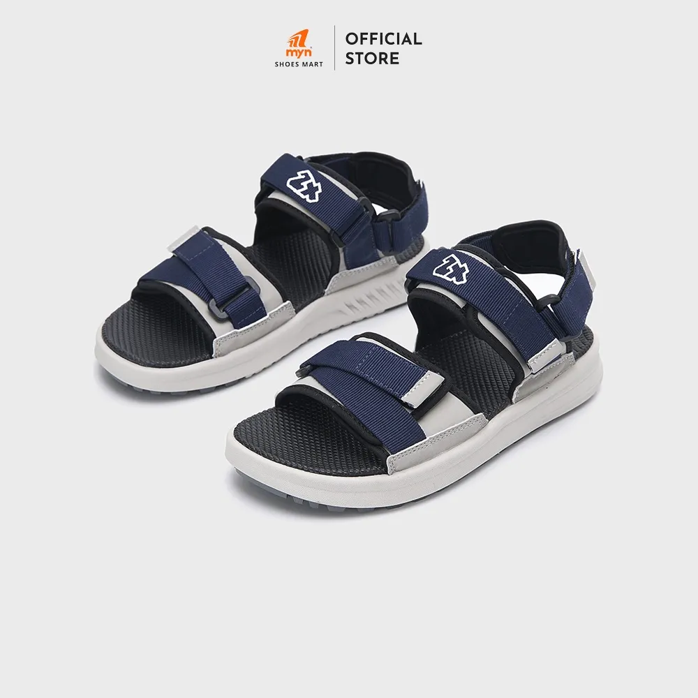 Ảnh Giày Sandal Nam nữ 2 quai ZX 2822 Navy Grey bản to phối quai dán chéo quai sau tháo rời có đệm gót đế EVA phylon mới 1