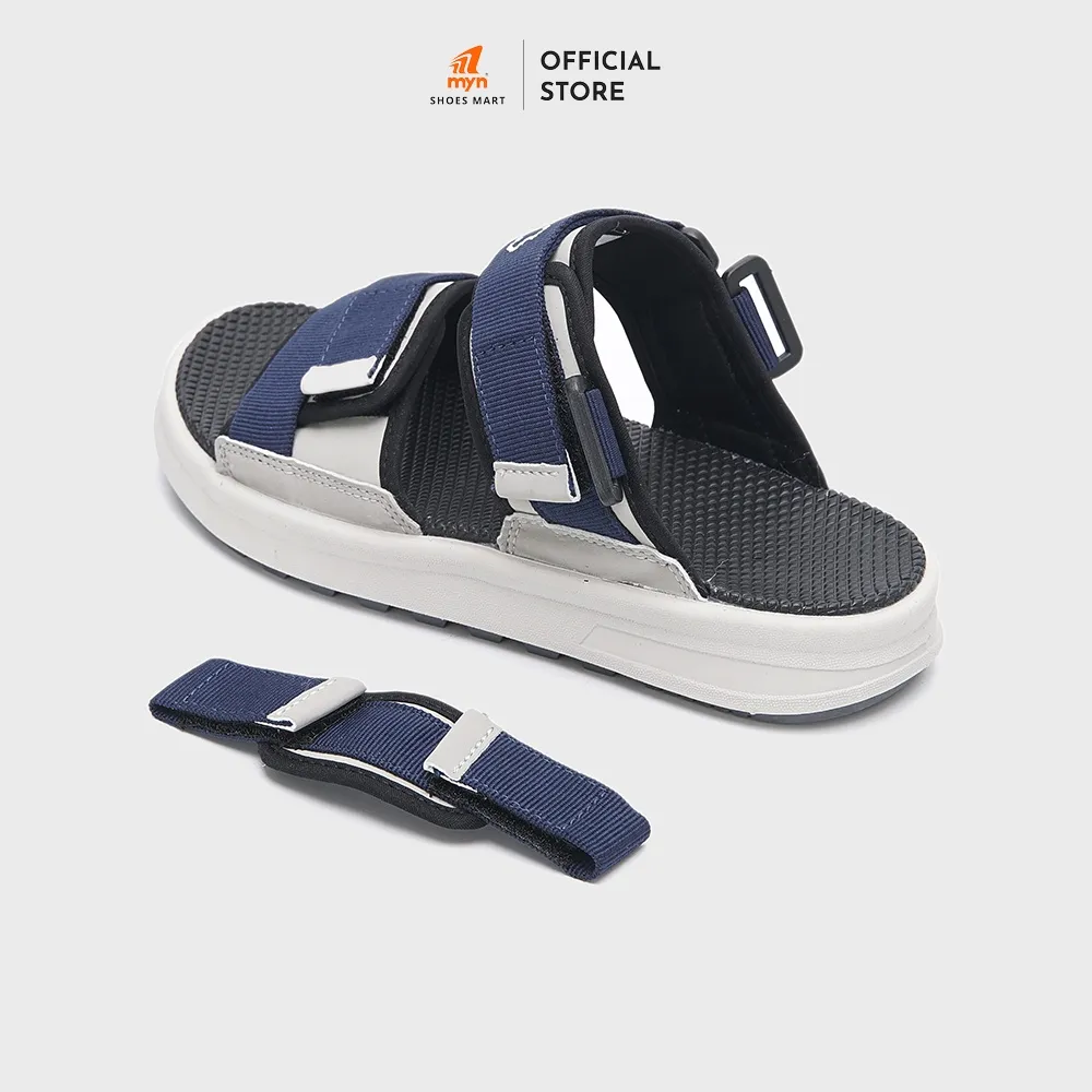 Ảnh Giày Sandal Nam nữ 2 quai ZX 2822 Navy Grey bản to phối quai dán chéo quai sau tháo rời có đệm gót đế EVA phylon mới 3
