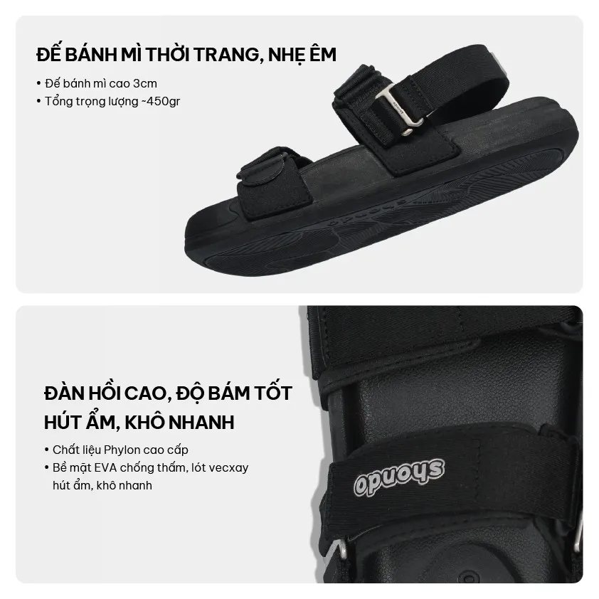 Ảnh Giày Sandal Nam Nữ Platy 5 Khoen Gài, Thoải Mái, Siêu Nhẹ Shondo Nhiều Màu 3