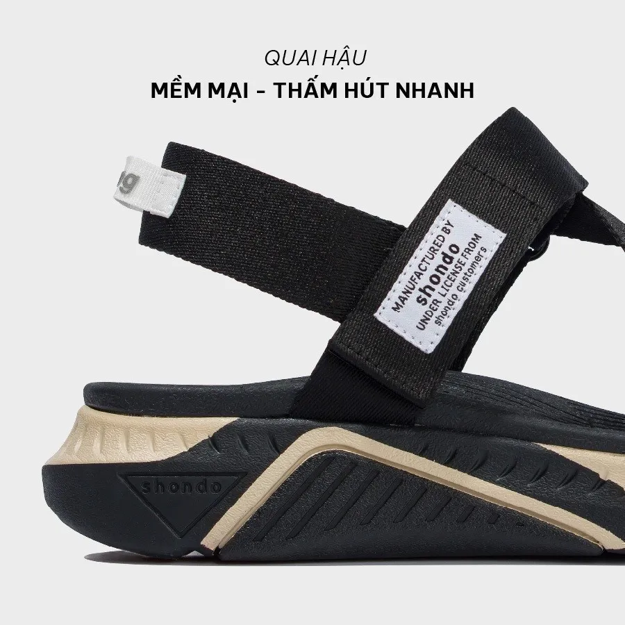 Ảnh Giày Sandal Nam Nữ SHONDO F7 Racing Thời Trang, Êm, Nhẹ, Đi Học Đi Chơi Màu Đen Be F7R1125 2
