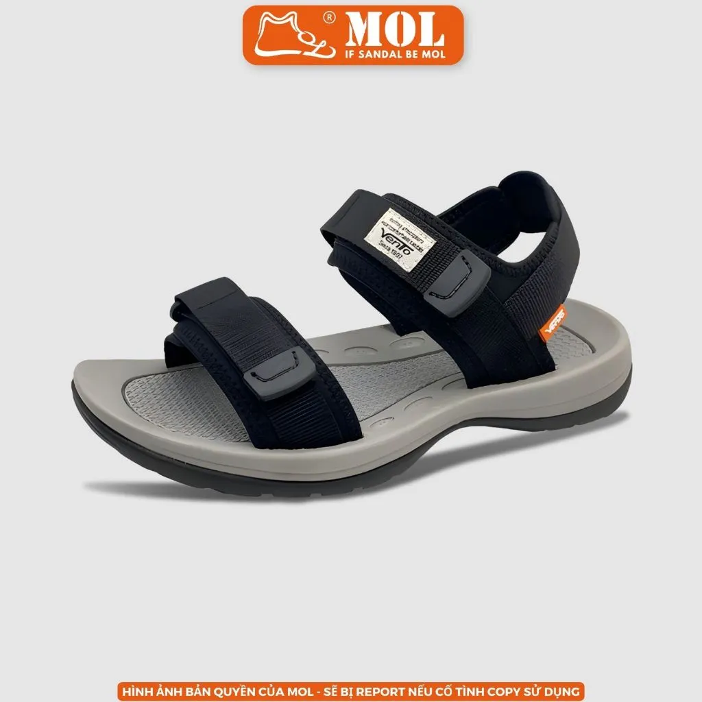 Ảnh Giày sandal nam Vento 2 quai ngang SD7939B màu đen có big size 44 45 | Vento  Leon SD7939 2