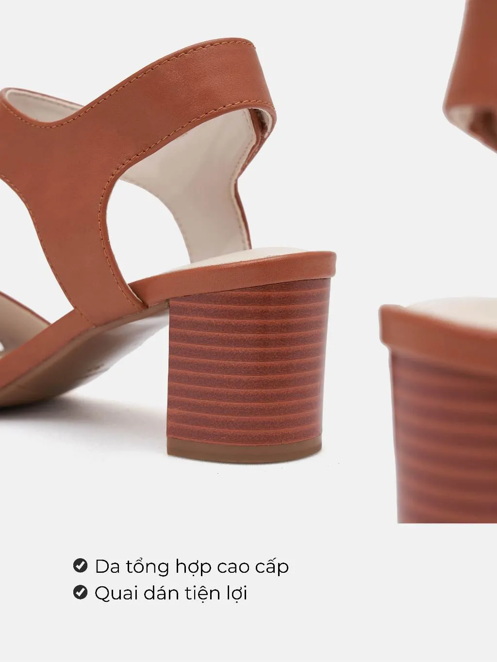 Ảnh Giày Sandal Nữ 5cm Thời Trang JUNO Gót Vuông Quai Ngang SD05003 2