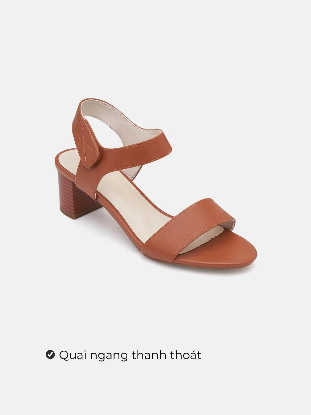 Ảnh Giày Sandal Nữ 5cm Thời Trang JUNO Gót Vuông Quai Ngang SD05003 3
