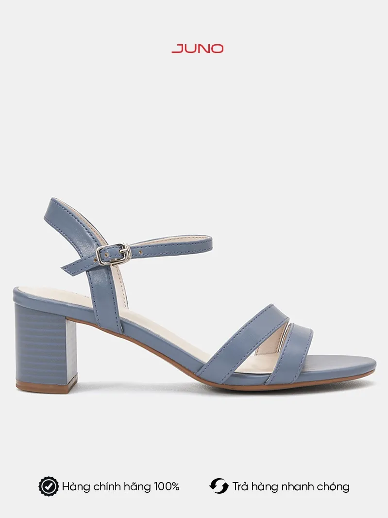 Ảnh Giày Sandal Nữ 5cm Thời Trang JUNO Gót Vuông Quai Mặt Bất Đối Xứng SD05044 1