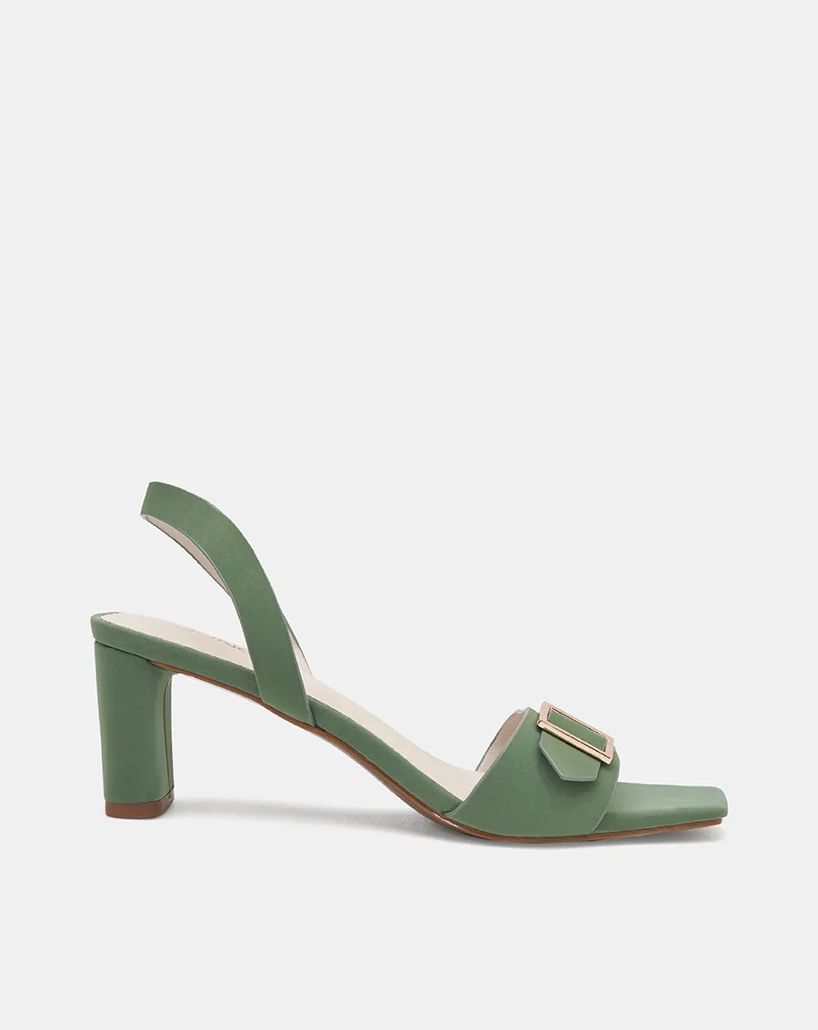 Ảnh Giày Sandal Nữ 7cm Thời Trang JUNO Mũi Vuông Khóa Trang Trí SD07044 1
