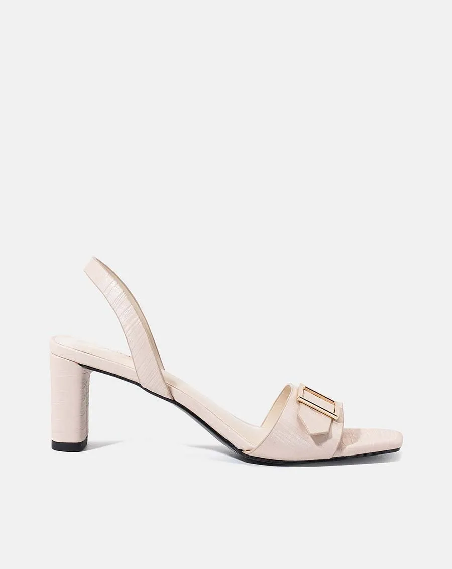 Ảnh Giày Sandal Nữ 7cm Thời Trang JUNO Mũi Vuông Khóa Trang Trí SD07044 3