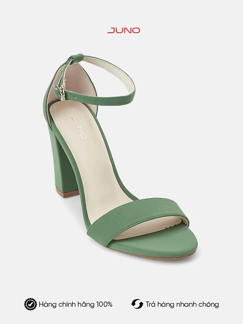 Ảnh Giày Sandal Nữ 9cm Thời Trang JUNO Gót Vuông Quai Ngang SD09070 1