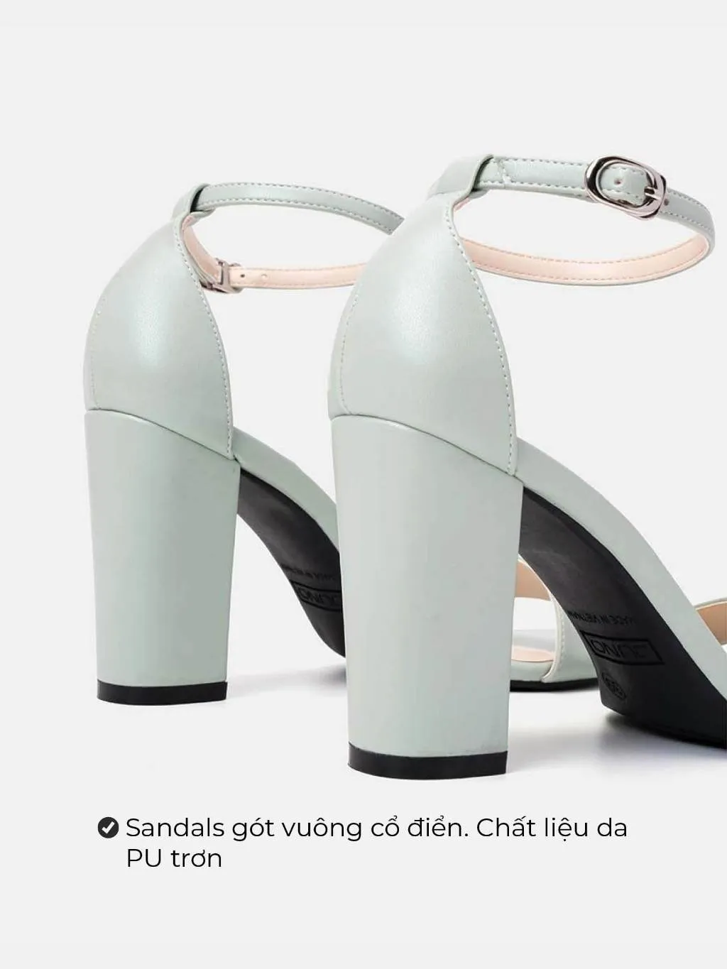 Ảnh Giày Sandal Nữ 9cm Thời Trang JUNO Gót Vuông Quai Ngang SD09070 2