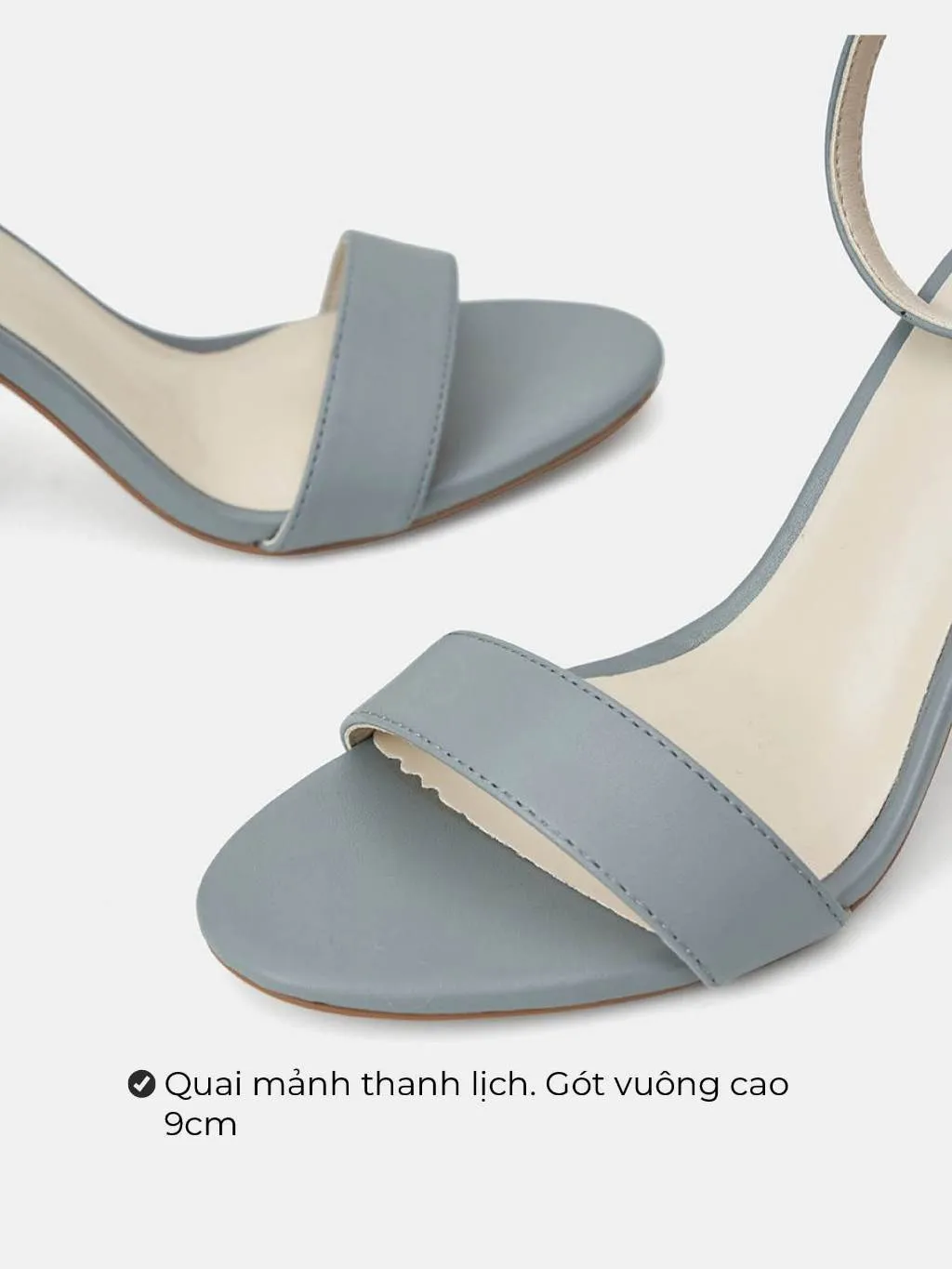 Ảnh Giày Sandal Nữ 9cm Thời Trang JUNO Gót Vuông Quai Ngang SD09070 3