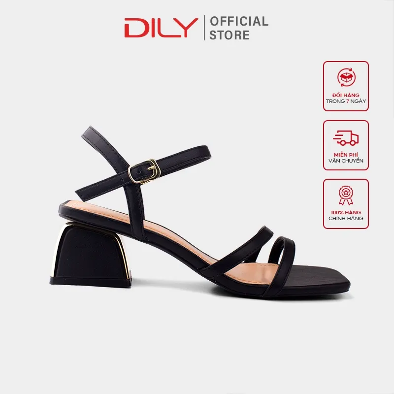 Ảnh Giày sandal nữ DILY gót vuông mạ đồng quai mảnh cao 5cm_AA0273 2