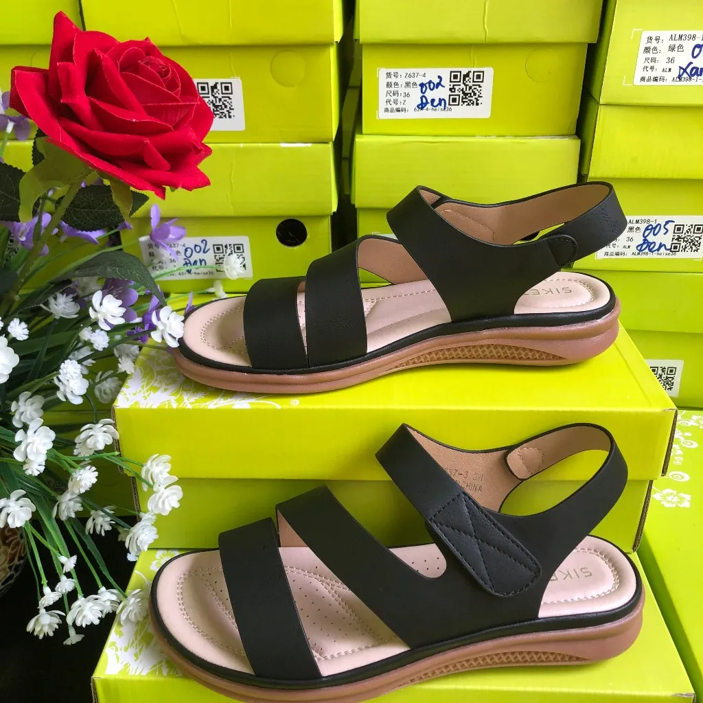 Ảnh Giày Sandal Nữ Êm Nhẹ Đế Chống Trơn Trượt Thoải Mái Di Chuyển Vận Động Khóa Dán Tiện Lợi Gót 3CM (001) 2
