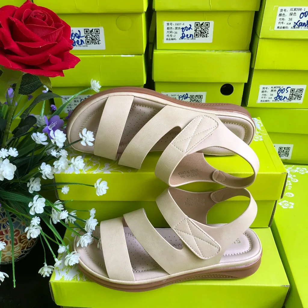 Ảnh Giày Sandal Nữ Êm Nhẹ Đế Chống Trơn Trượt Thoải Mái Di Chuyển Vận Động Khóa Dán Tiện Lợi Gót 3CM (001) 3