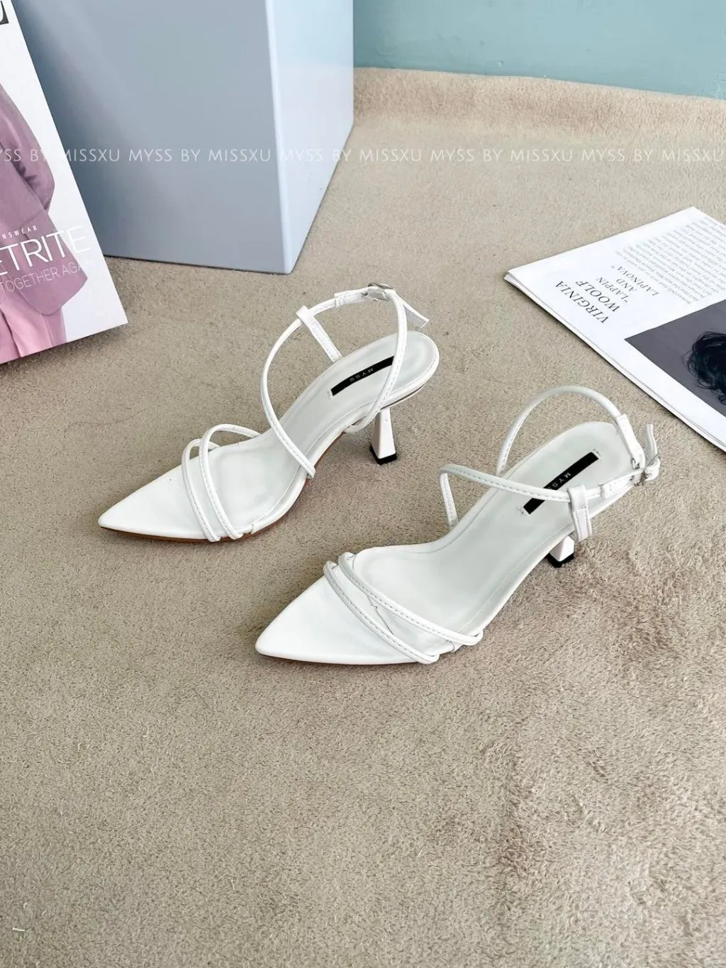 Ảnh Giày sandal nữ MYSS mũi nhọn dây mảnh 8 cm thời trang - SD150 2