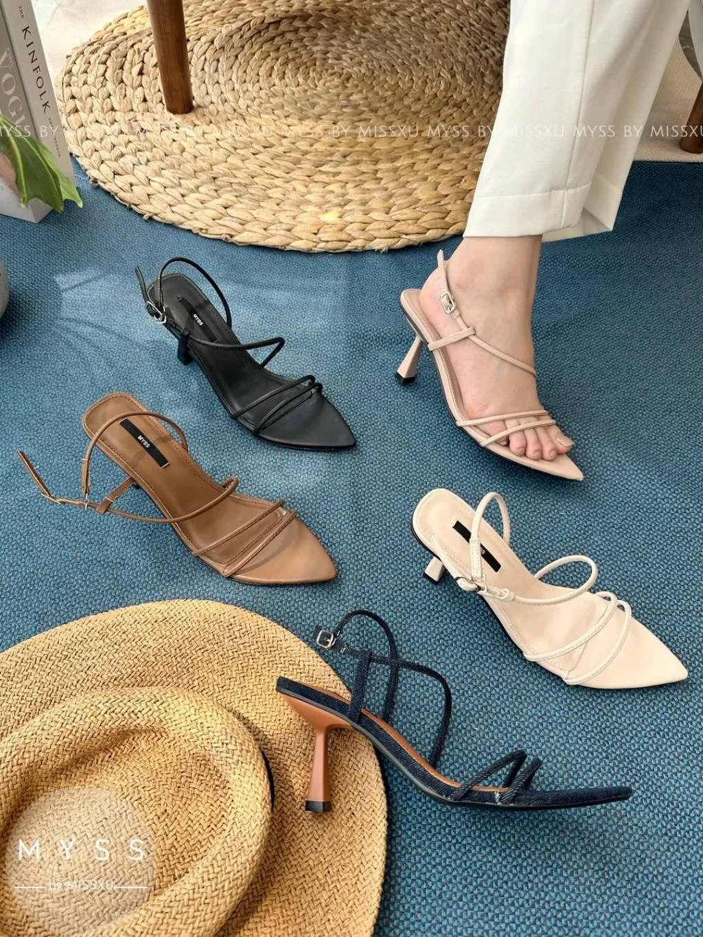 Ảnh Giày sandal nữ MYSS mũi nhọn dây mảnh 8 cm thời trang - SD150 3
